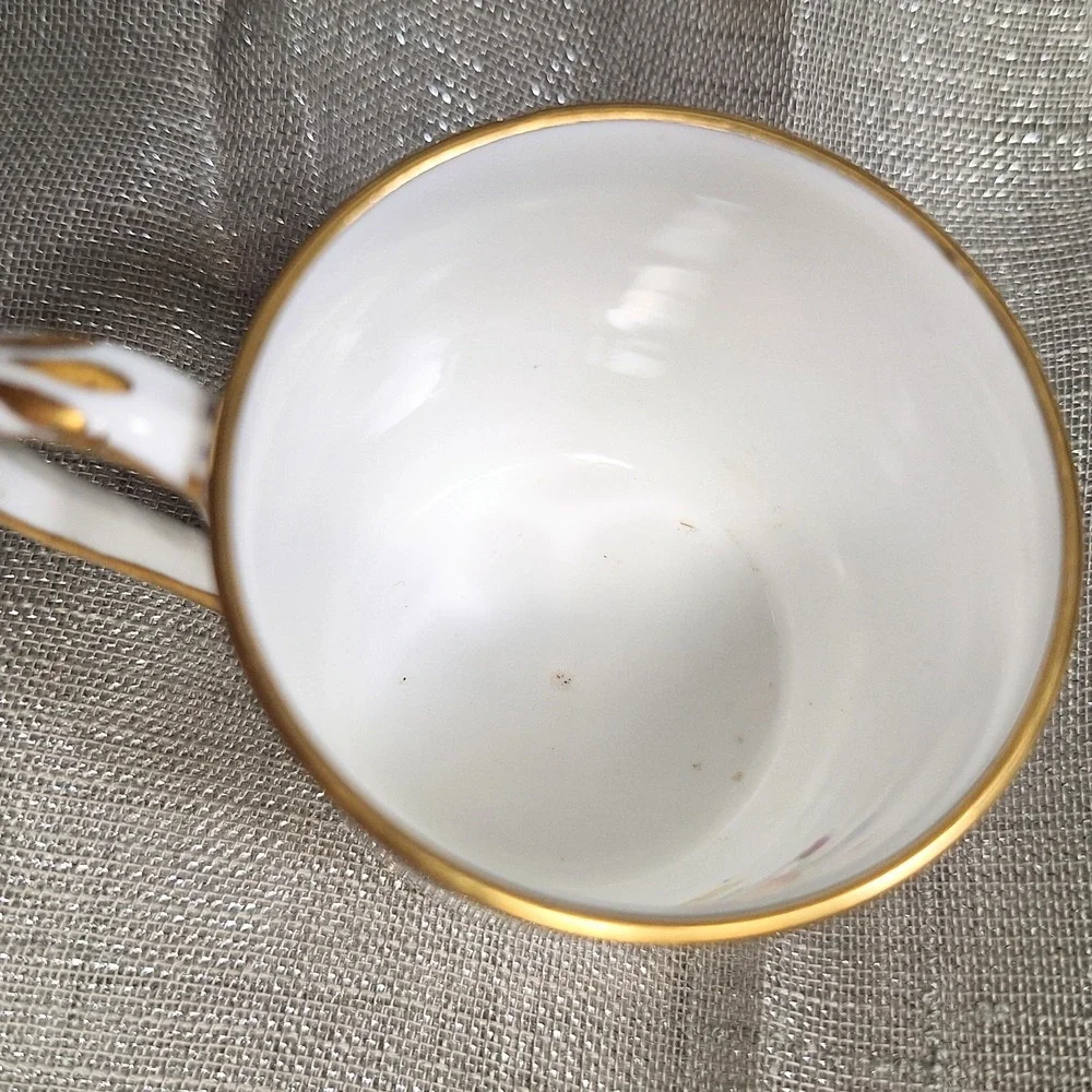 Crown Staffordshire Cobalt Blue‎ Gold Bone China Demitasse Espresso Cup Gilded